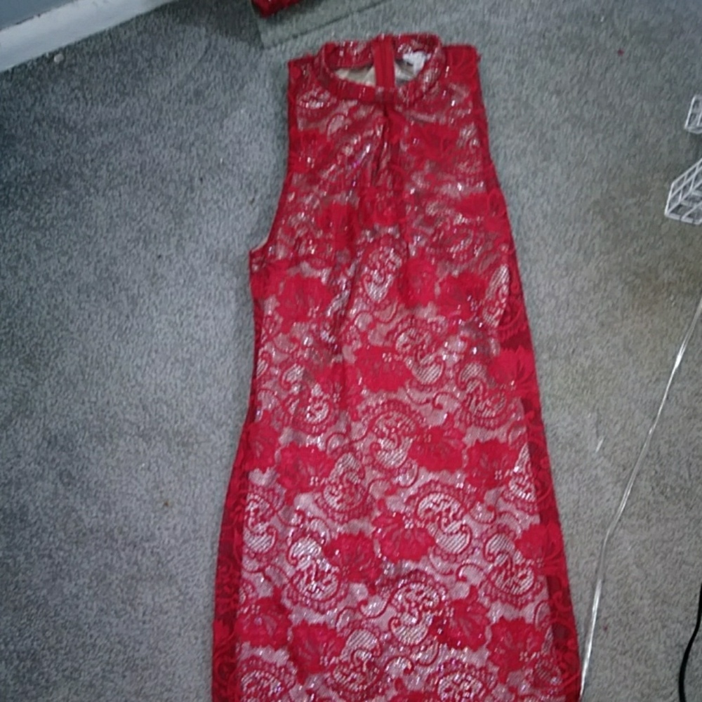 Red mini dress